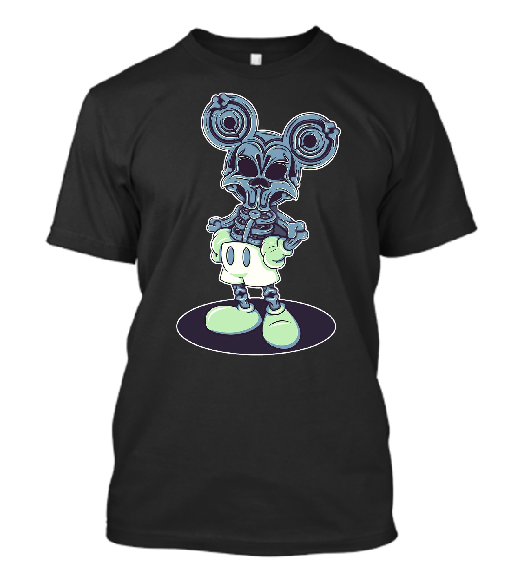 Halloween Creepy Skeleton Mouse Character T-Shirt
