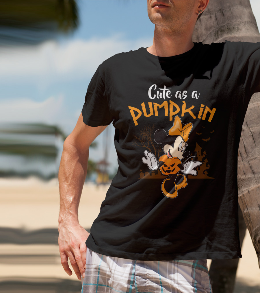 Cute As A Pumpkin Halloween 12 Minnie Mouse T-Shirt