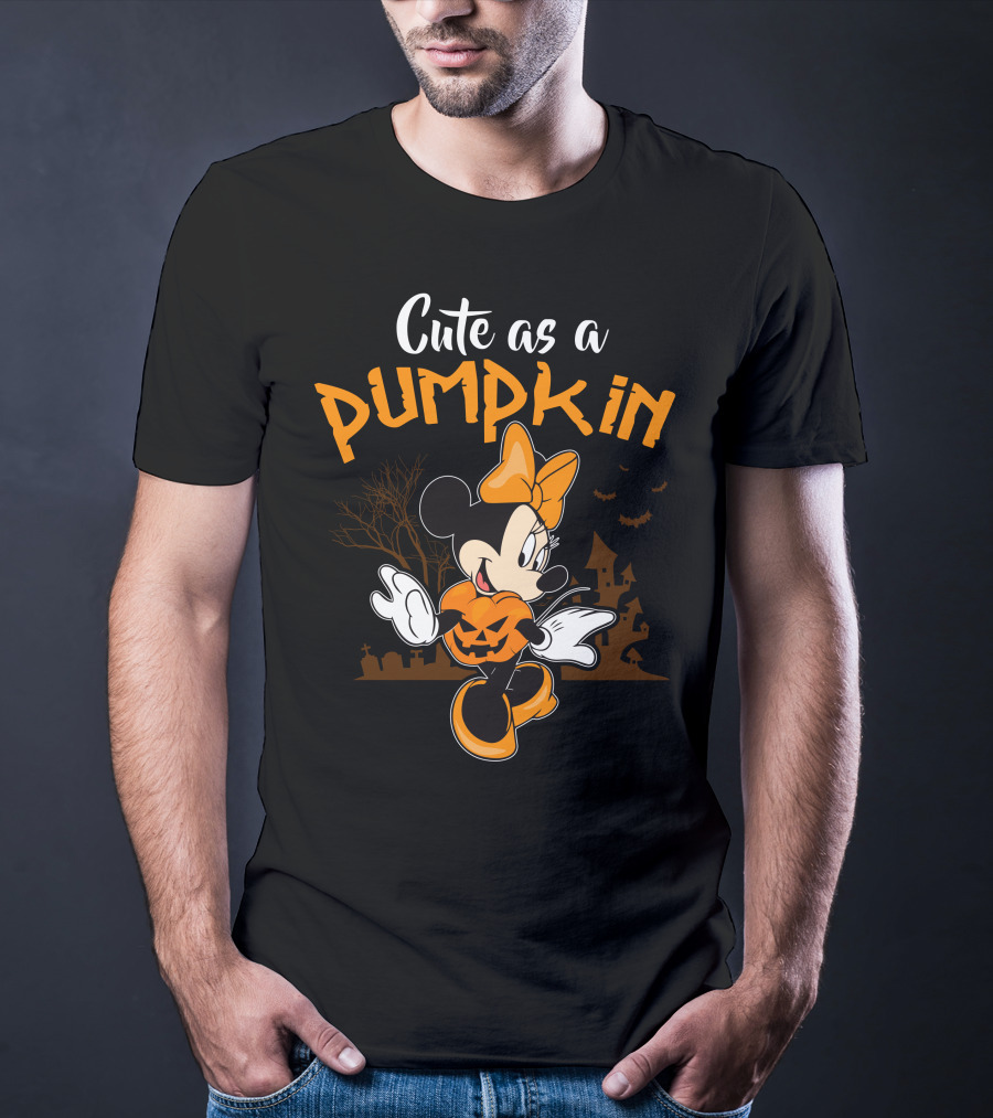 Cute As A Pumpkin Halloween 12 Minnie Mouse T-Shirt