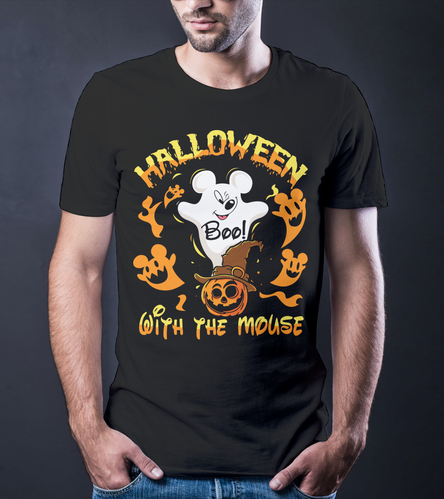 Halloween 21 Boo With The Mouse Ghost And Pumpkin Party T-Shirt