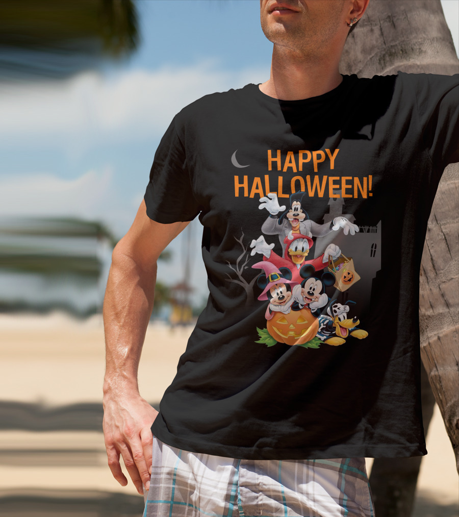 Happy Halloween 28 Mickey Donald Goofy Minnie Pluto T-Shirt