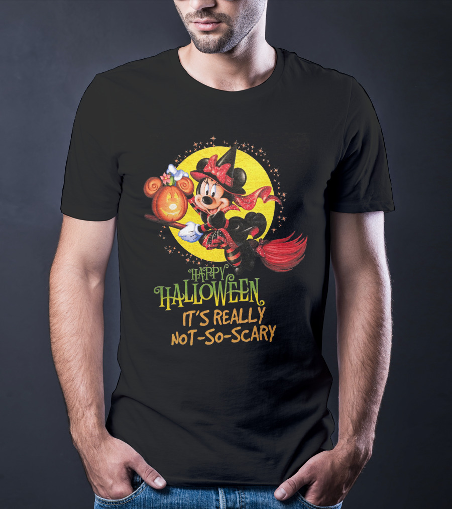 Happy Halloween It's Really Not-So-Scary Minnie Mouse Broomstick Potion Mickey Pumpkin T-Shirt