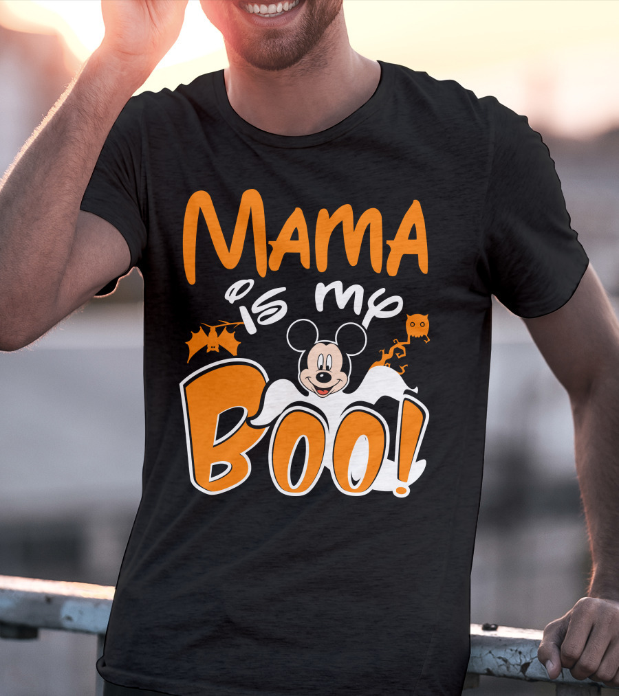 Mama Is My Boo Halloween Mickey Mouse Ghost T-Shirt