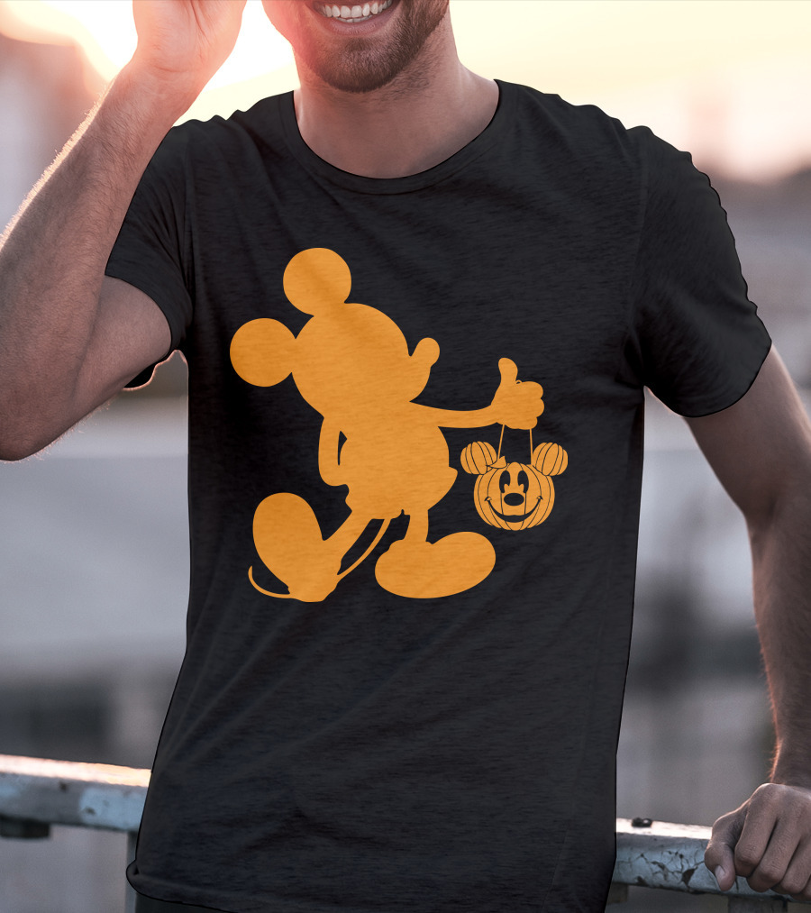 Mickey Mouse Halloween Pumpkin Silhouette T-Shirt