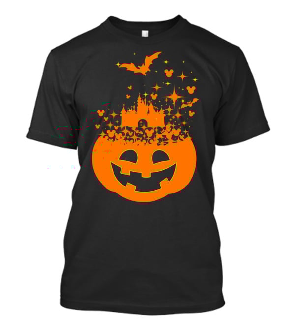 Halloween 74 Magic Pumpkin Castle And Mickey Bat Nightfall T-Shirt