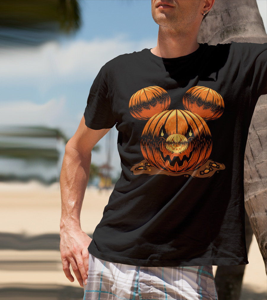 Halloween 76 Pumpkin Mouse Ears Jack-O'-Lantern T-Shirt