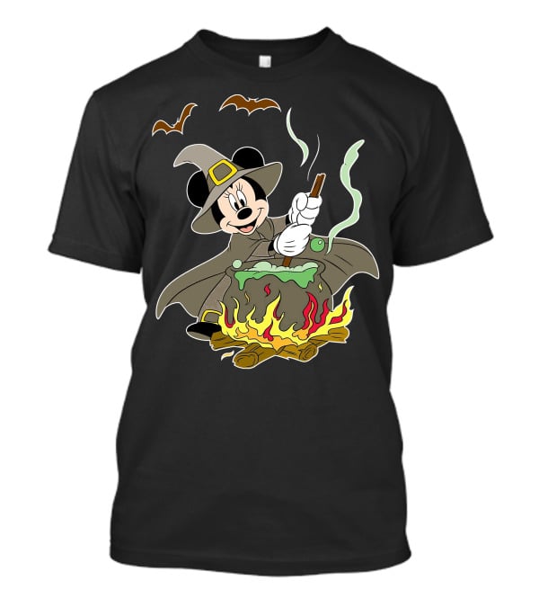 Halloween 92 Minnie Mouse Witch Cauldron And Bats T-Shirt