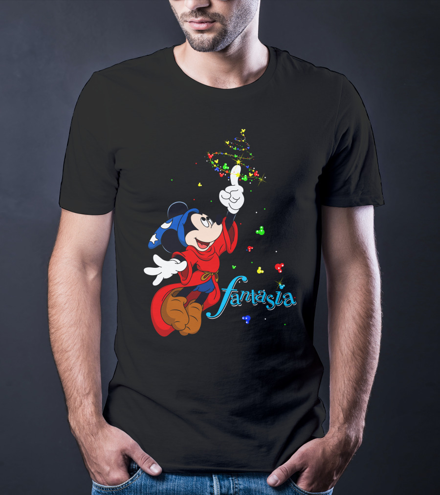Fantasia Merry Christmas 110 Disney Mickey Mouse Sorcerer Iconic Classic T-Shirt