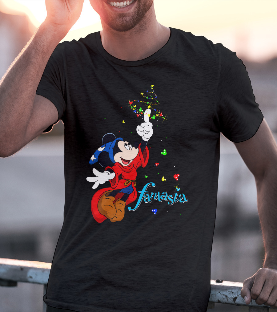 Fantasia Merry Christmas 110 Disney Mickey Mouse Sorcerer Iconic Classic T-Shirt