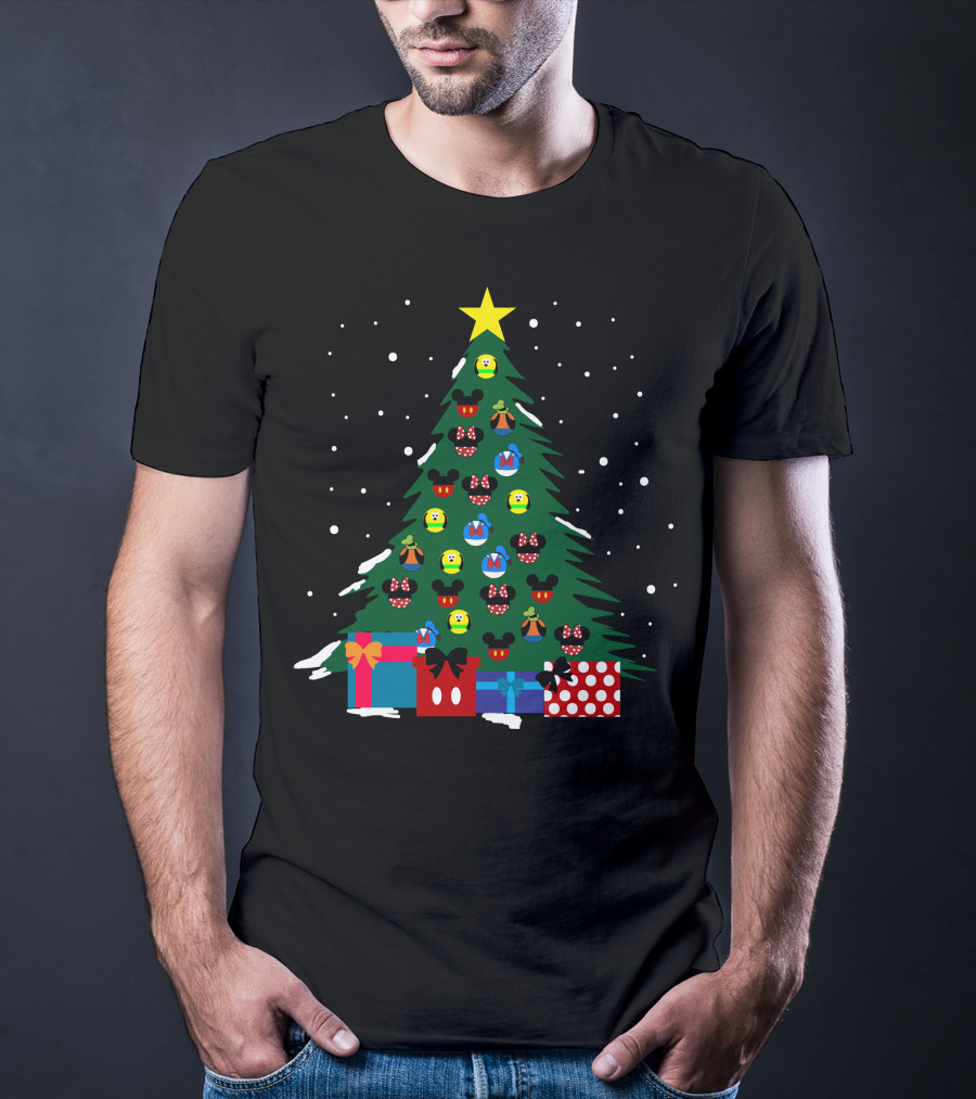 Merry Christmas 41 Disney Mickey Mouse Christmas Tree With Gift Boxes T-Shirt