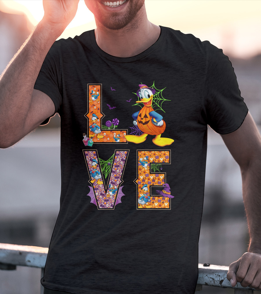Love Halloween Donald Duck Pumpkin Costume T-Shirt
