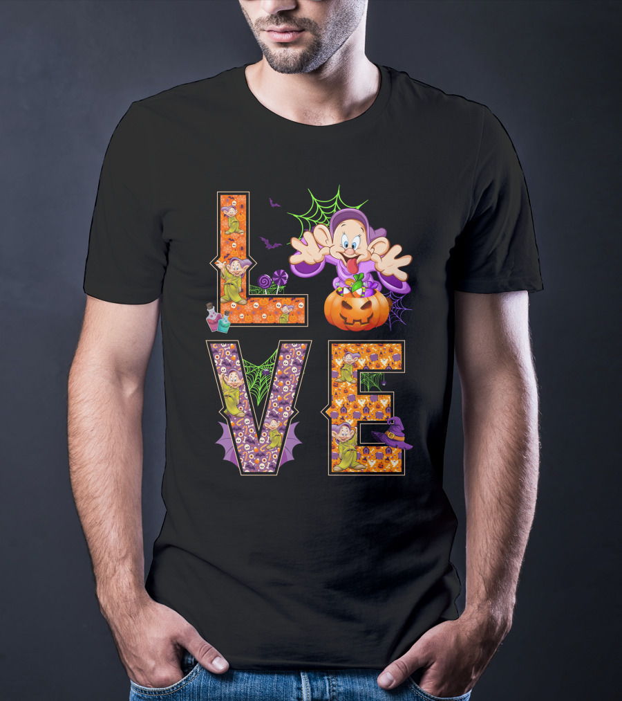 Love Halloween Dopey Pumpkin Spiderwebs T-Shirt