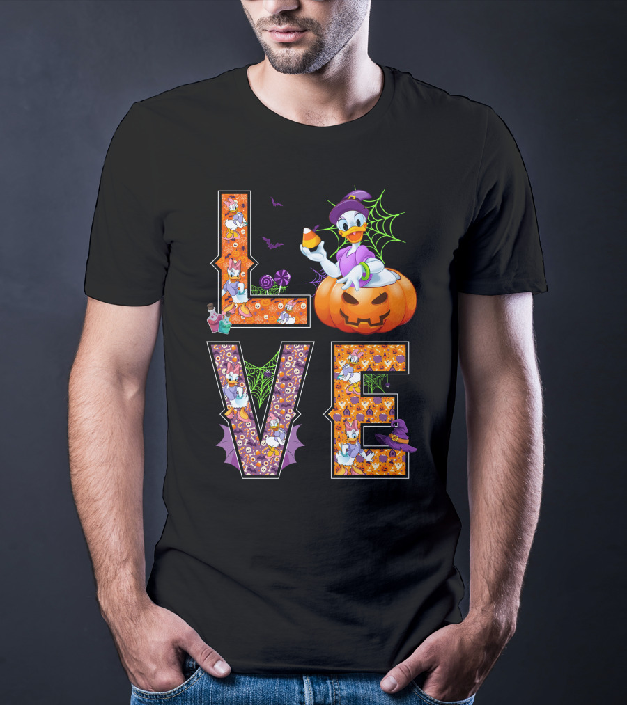 Love Daisy Duck Halloween Pumpkin Candy Corn Disney T-Shirt