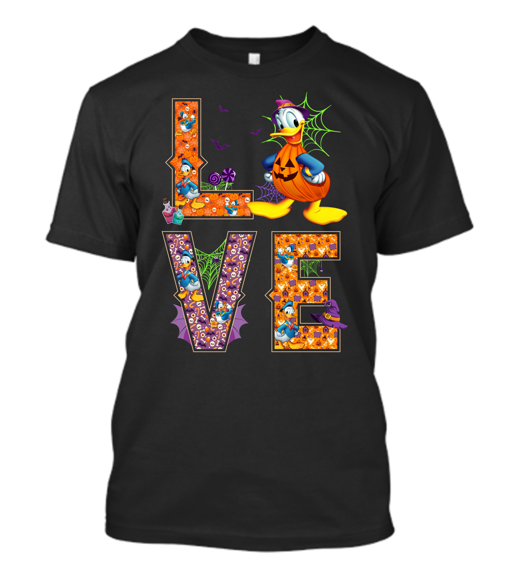 Donald Love Halloween Pumpkin Theme T-Shirt