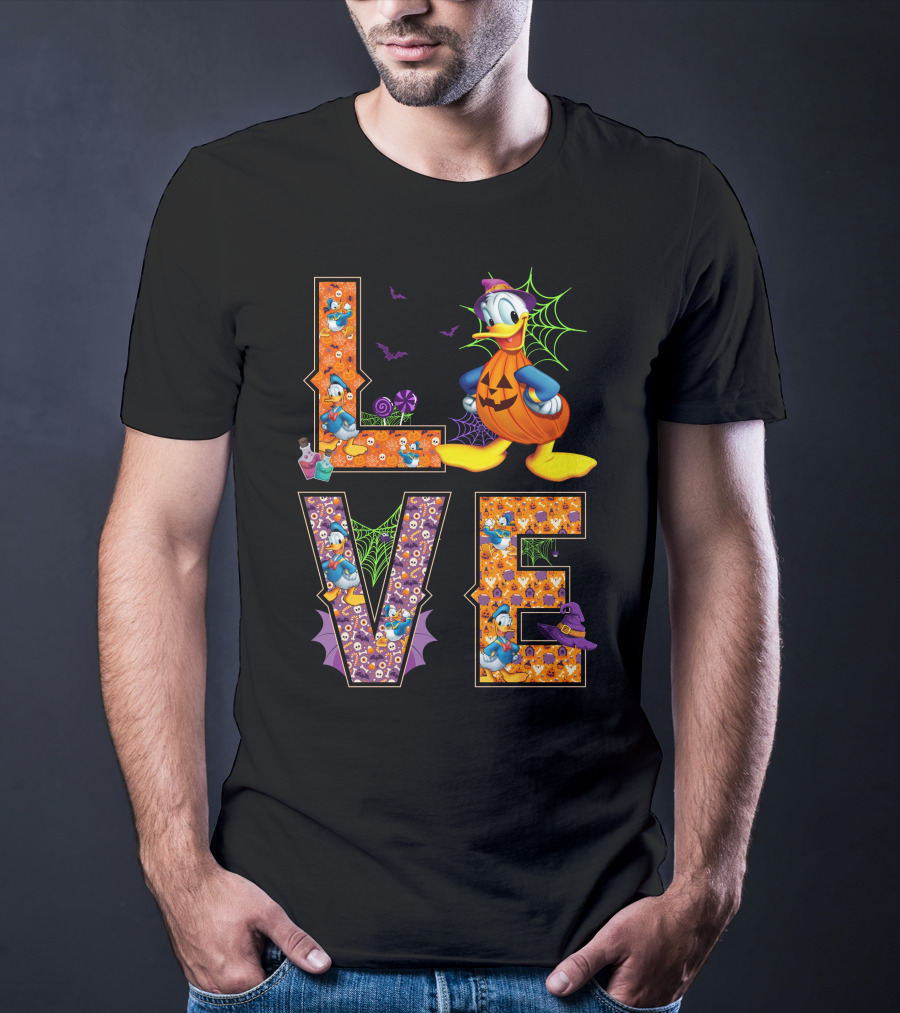 Donald Love Halloween Pumpkin Theme T-Shirt