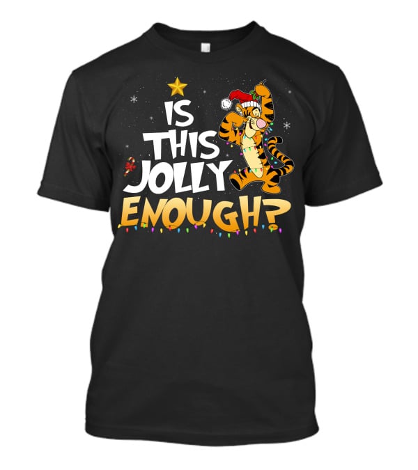 Is This Jolly Enough Tigger Christmas Santa Hat T-Shirt