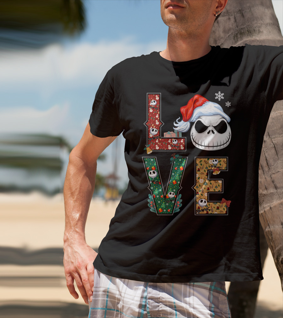 Love Jack Skellington Christmas Theme T-Shirt