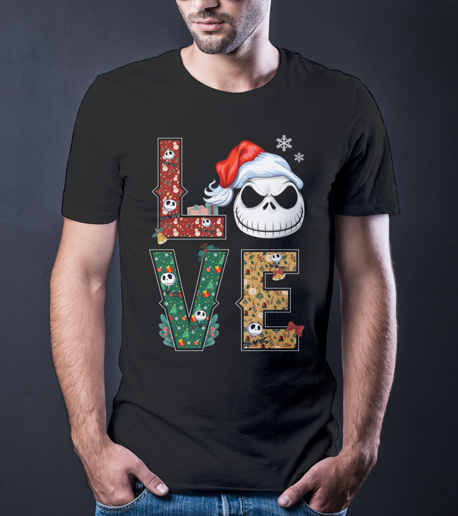 Love Jack Skellington Christmas Theme T-Shirt