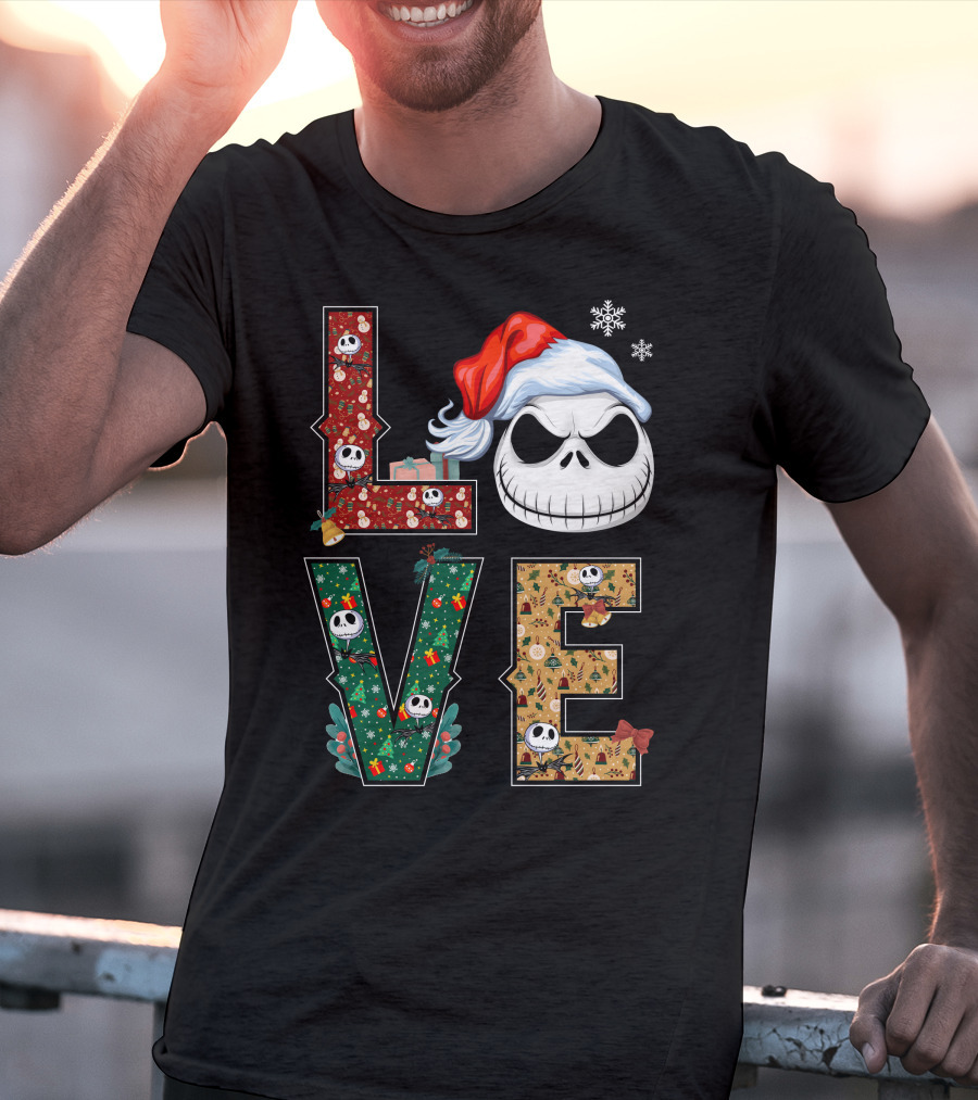 Love Jack Skellington Christmas Theme T-Shirt