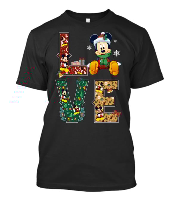 Mickey Mouse Christmas Love Holiday Festive Season T-Shirt