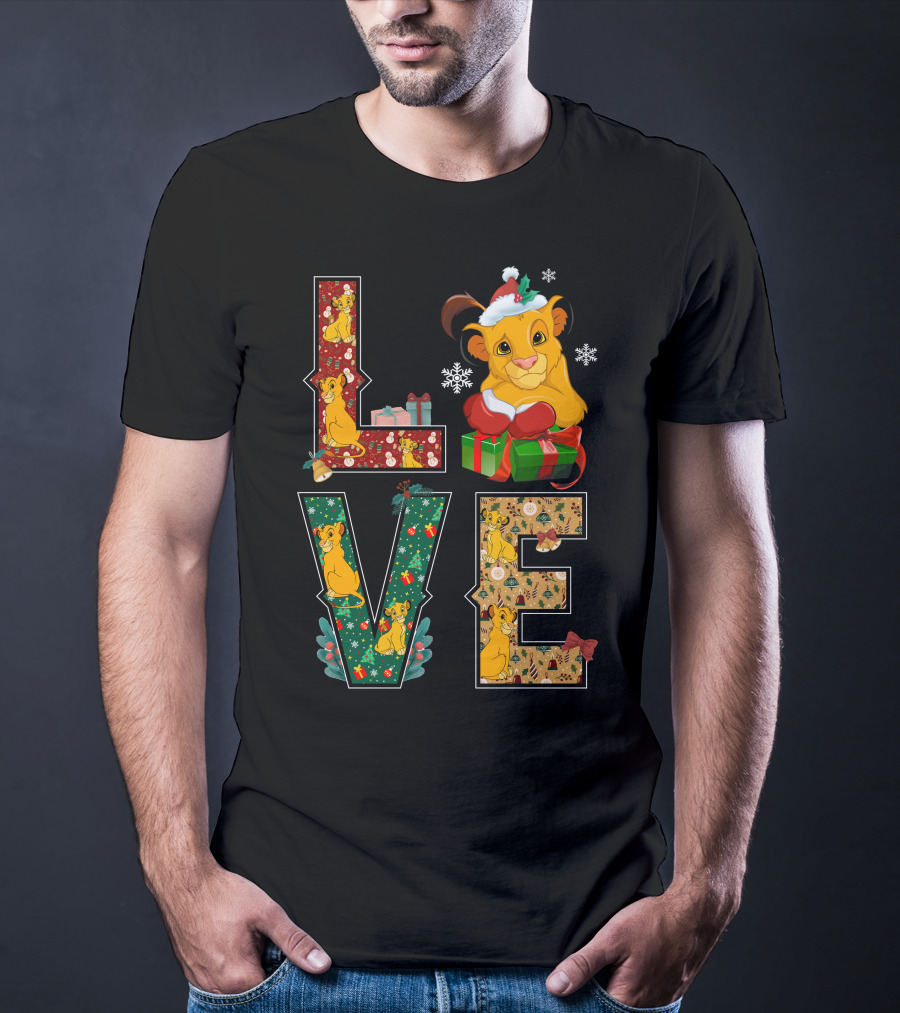 Love Christmas Simba Holiday Gifts And Decorations T-Shirt