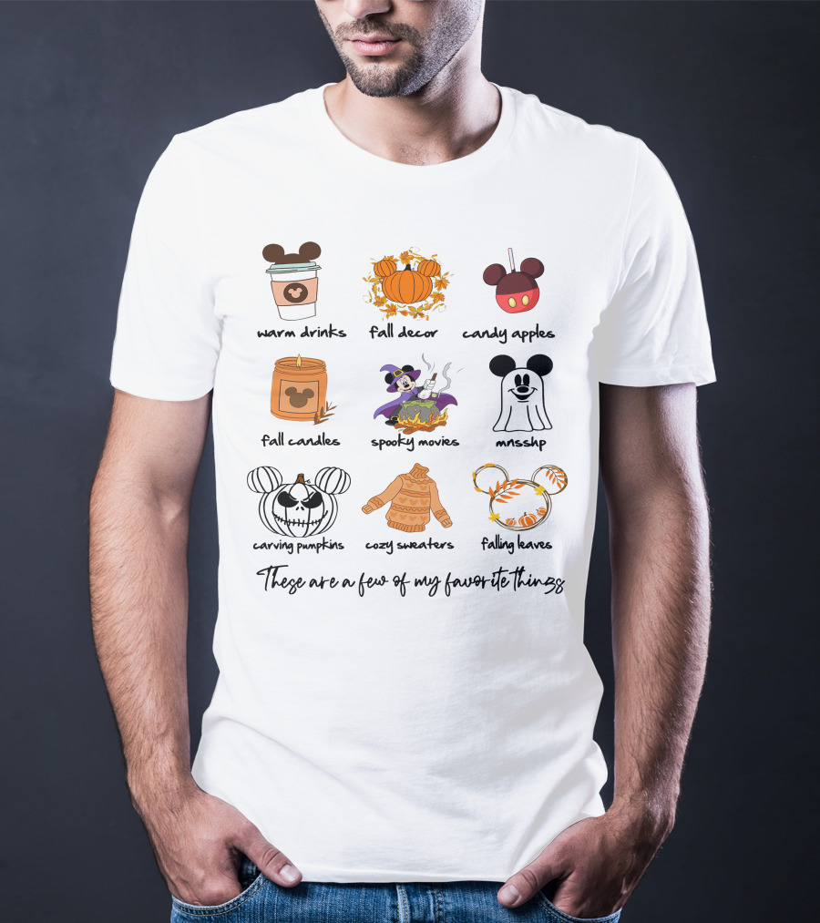 Warm Drinks Fall Decor Candy Apples Fall Candles Spooky Movies MNSSHP Carving Pumpkins Cozy Sweaters Falling Leaves Favorite Things T-Shirt