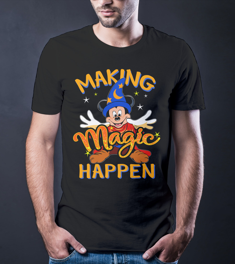 Making Magic Happen Sorcerer Mickey Disney T-Shirt
