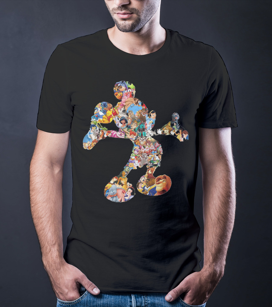 Disney Character Collage Mickey Mouse T-Shirt