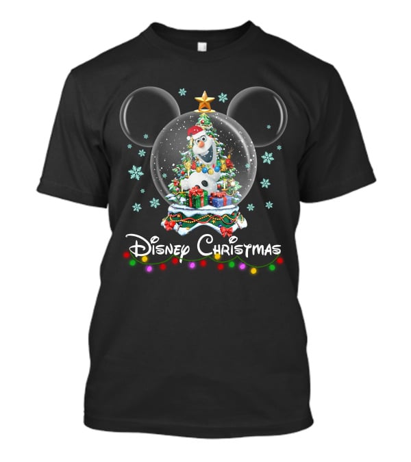 Disney Christmas Olaf Snow Globe Mickey Ears T-Shirt