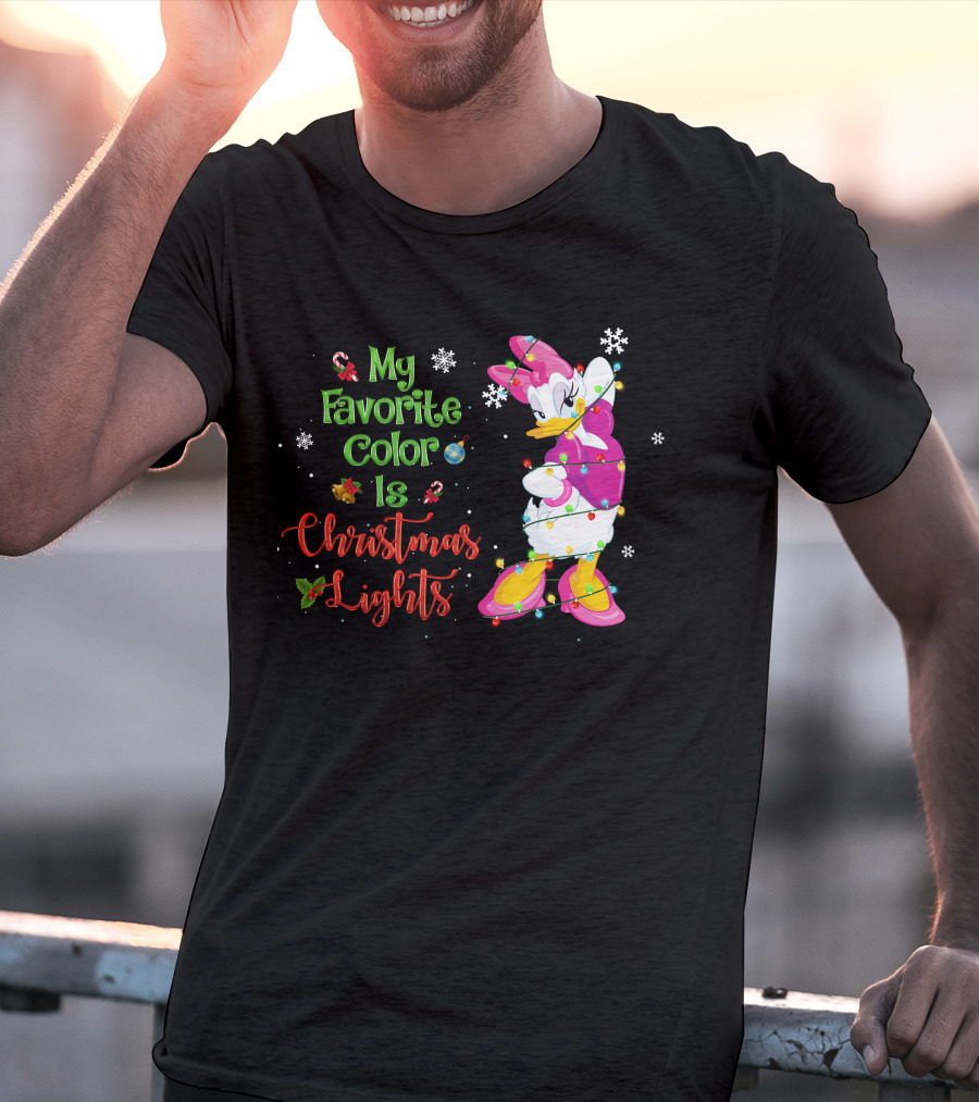 My Favorite Color Is Christmas Lights Daisy T-Shirt