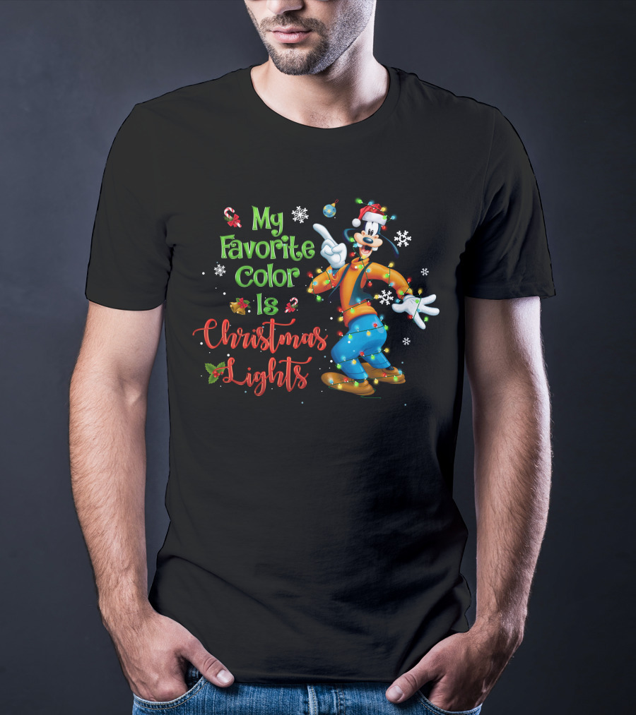 Goofy My Favorite Color Is Christmas Lights T-Shirt