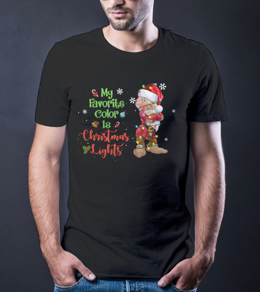 My Favorite Color Is Christmas Lights Grumpy T-Shirt