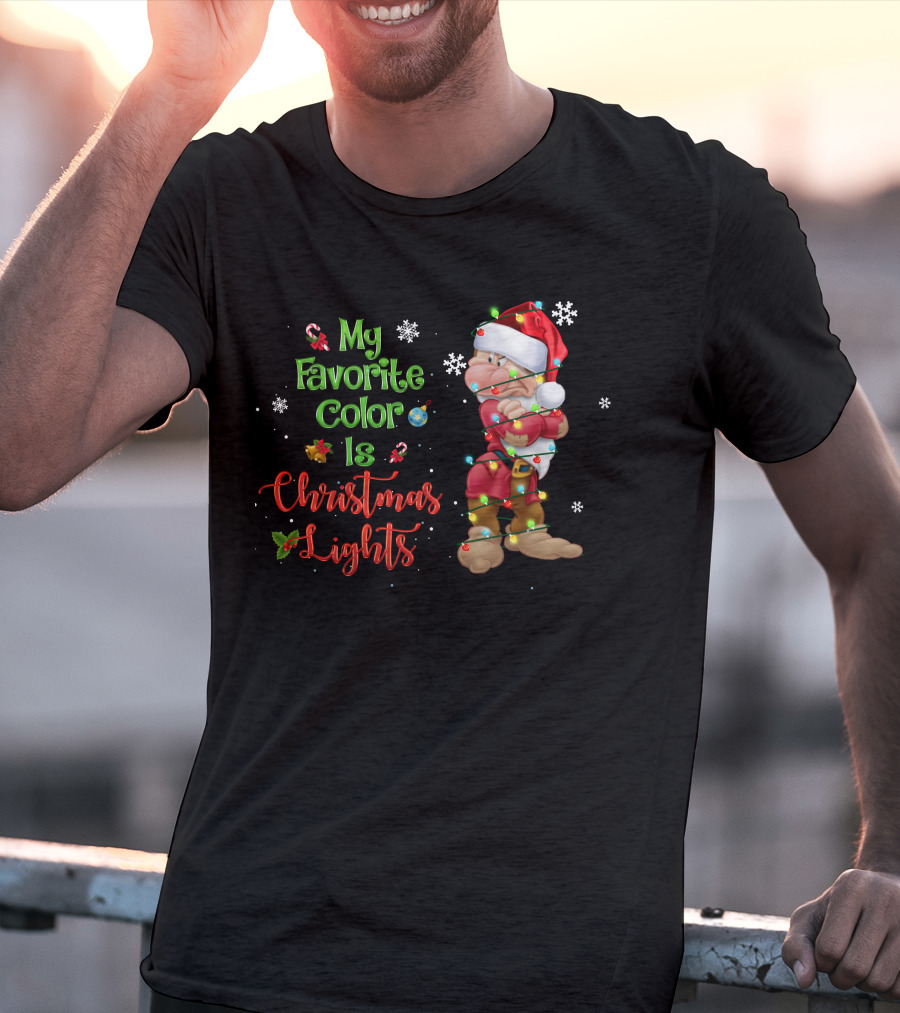 My Favorite Color Is Christmas Lights Grumpy T-Shirt