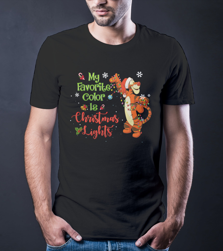 My Favorite Color Is Christmas Lights Tigger T-Shirt