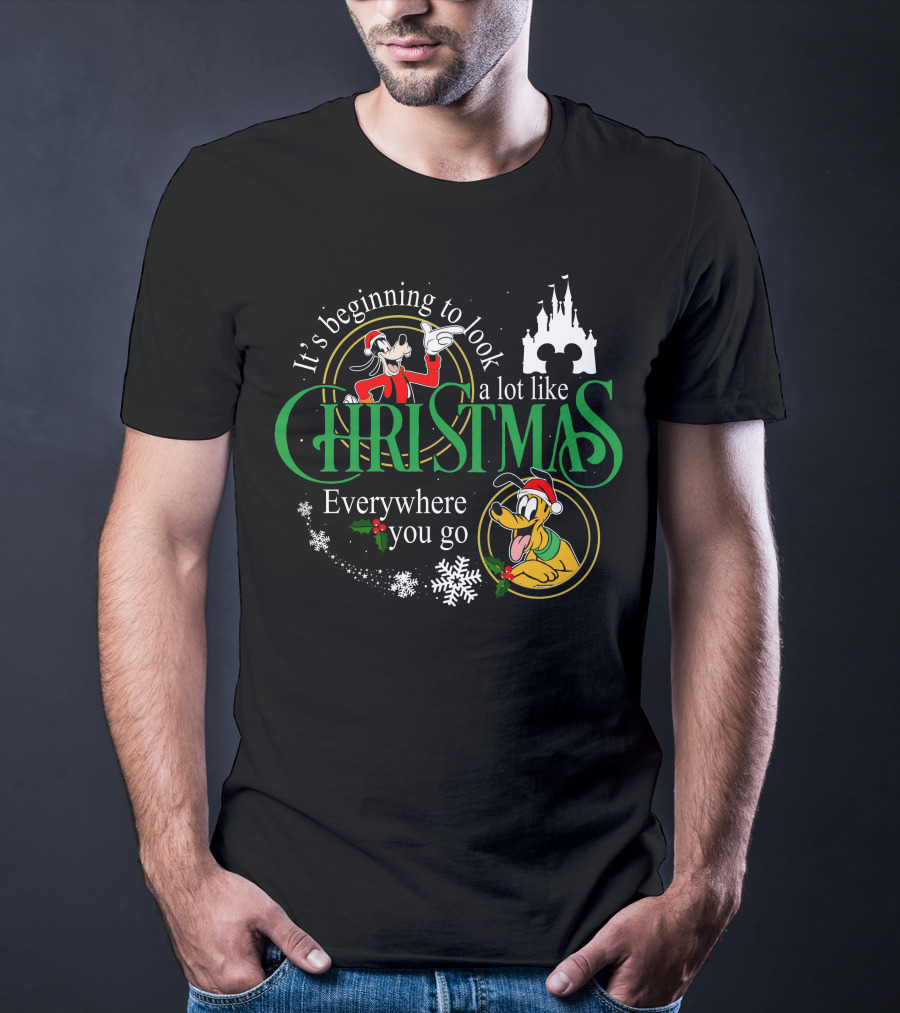 It's Beginning To Look A Lot Like Christmas Everywhere You Go Goofy Pluto T-Shirt