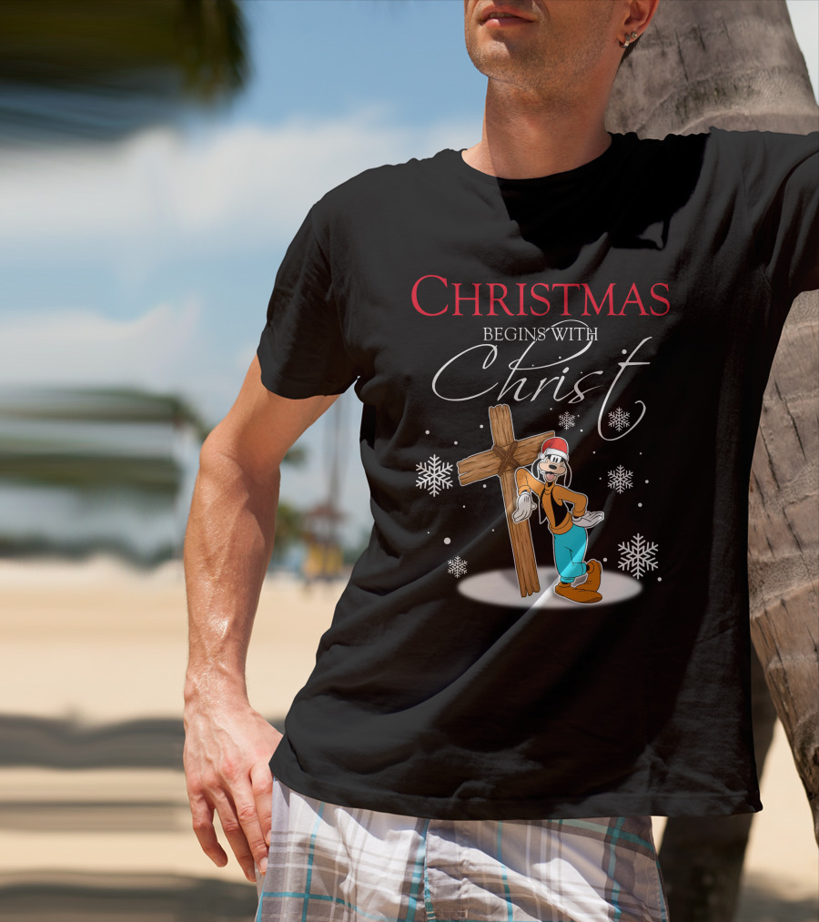 Christmas Begins With Christ Goofy Snowflakes T-Shirt