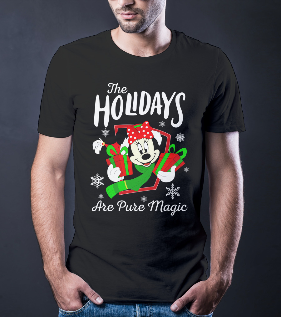 The Holidays Are Pure Magic Minnie Mouse Gift Snowflakes T-Shirt