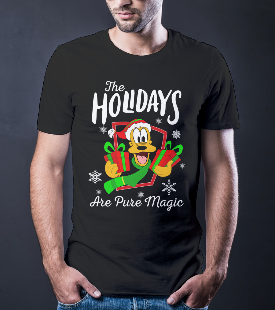 Pluto The Holidays Are Pure Magic Christmas Disney T-Shirt