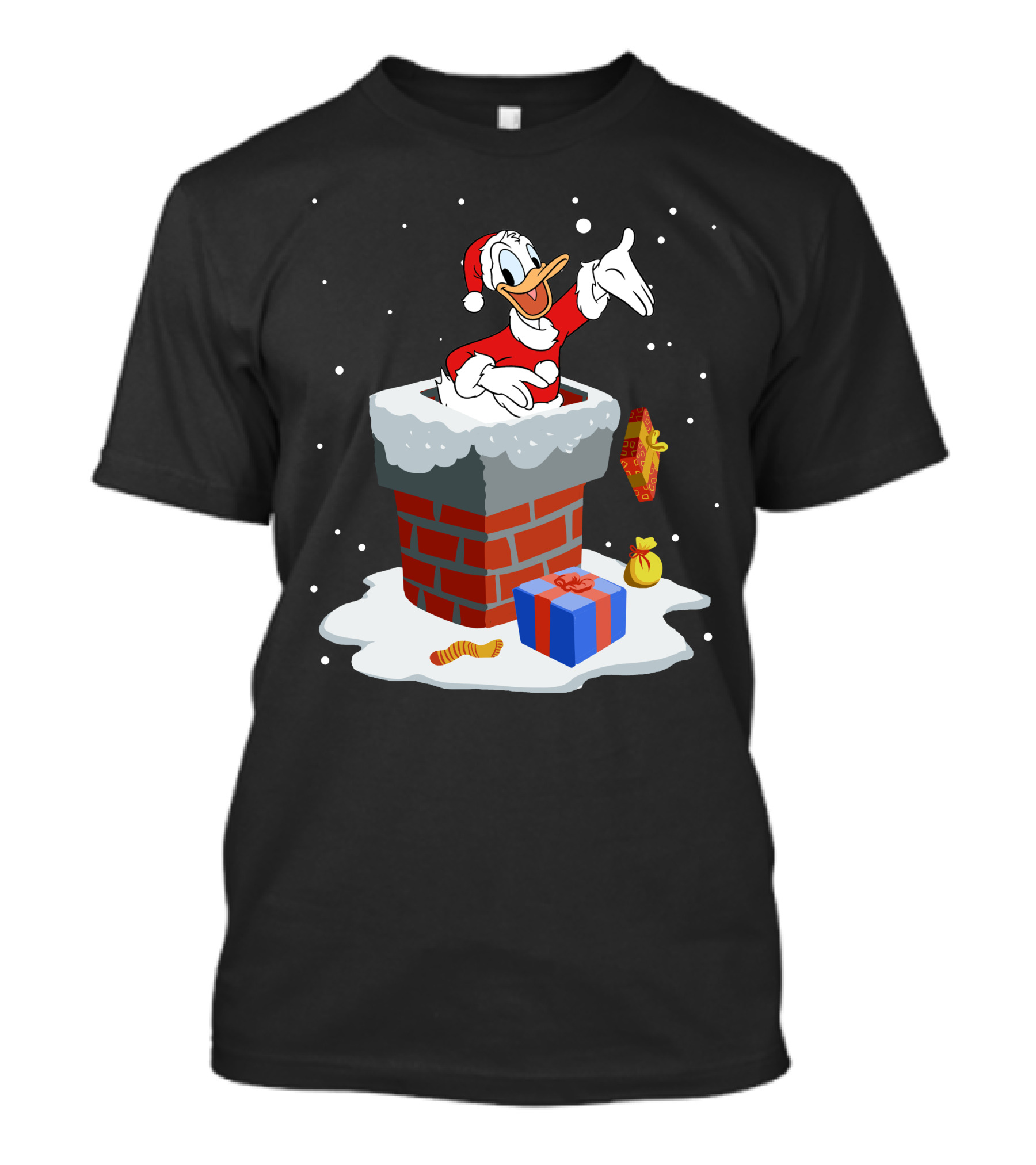 Santa Donald Chimney Christmas Presents T-Shirt