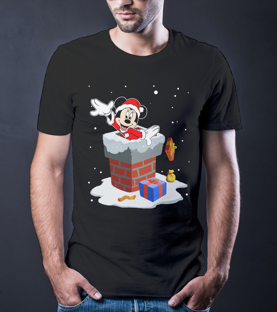Minnie Santa Christmas Chimney Presents T-Shirt