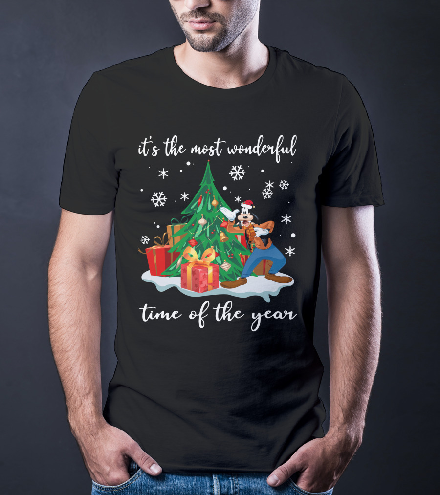 It's The Most Wonderful Time Of The Year Goofy Christmas Tree Snowflakes T-Shirt
