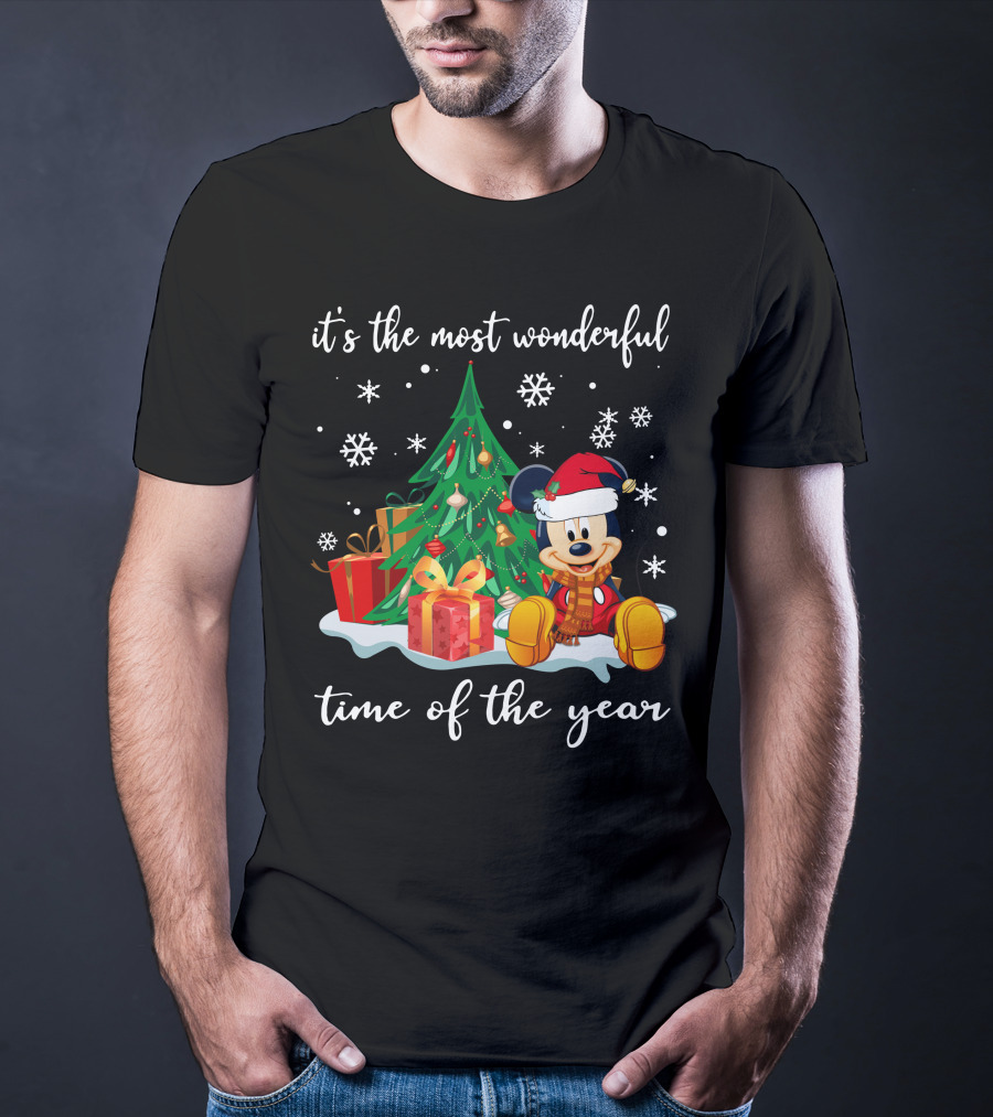 It's The Most Wonderful Time Of The Year Mickey Christmas Tree Gifts Snowflakes T-Shirt