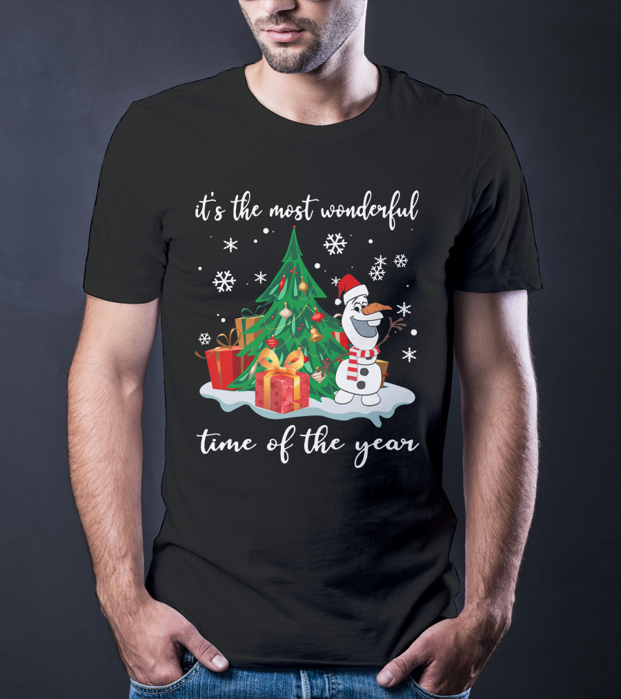 Olaf It's The Most Wonderful Time Of The Year Christmas Tree Snowman T-Shirt