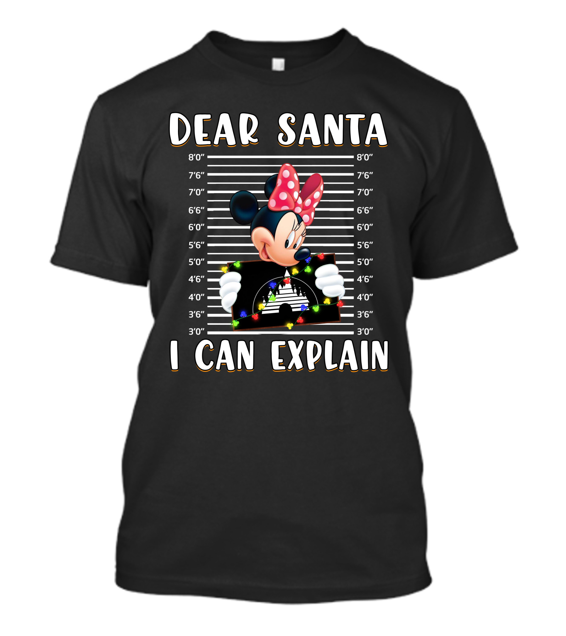 Dear Santa I Can Explain Minnie Mouse Holiday Mugshot T-Shirt