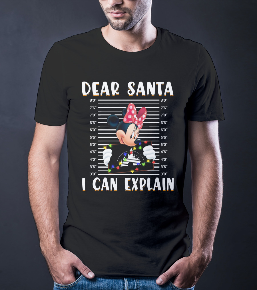 Dear Santa I Can Explain Minnie Mouse Holiday Mugshot T-Shirt