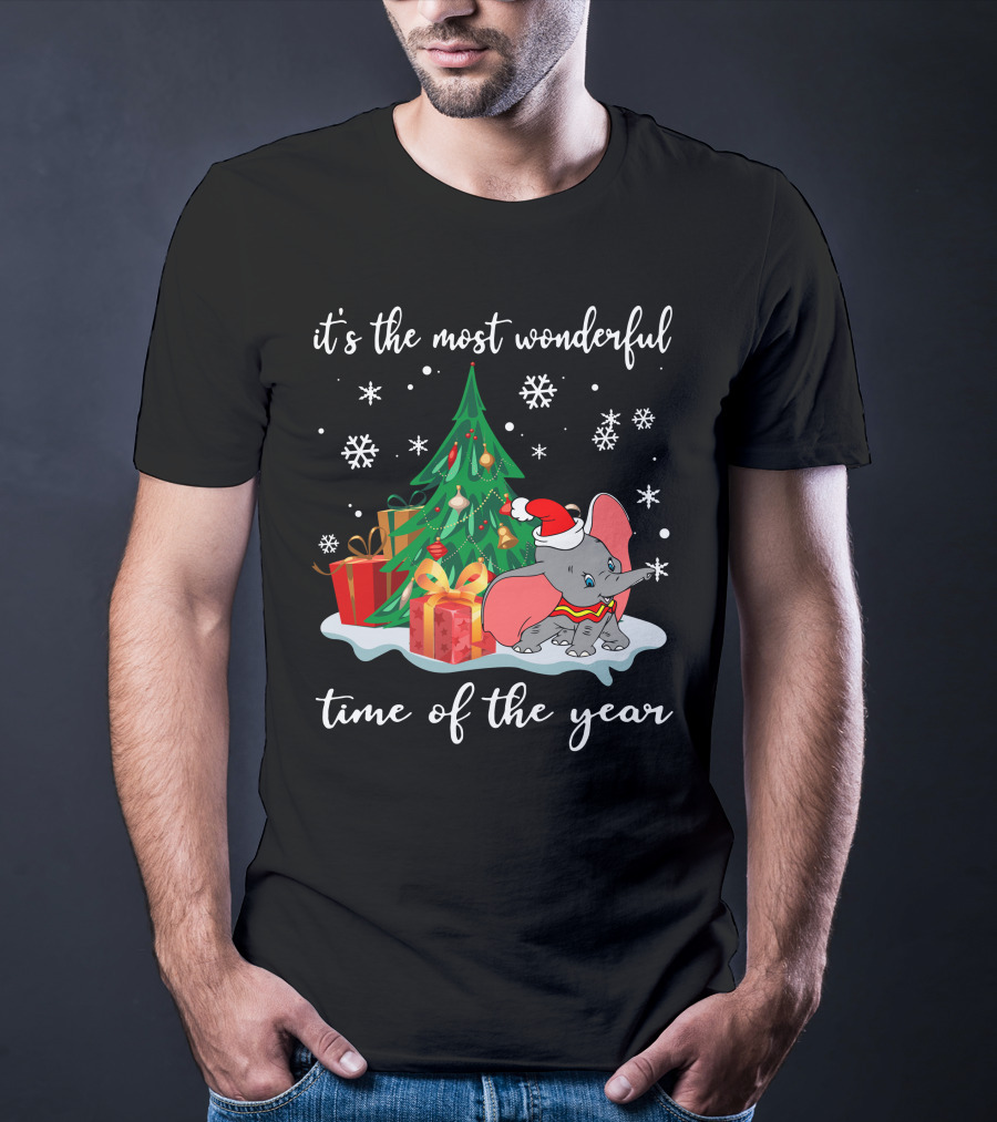 It's The Most Wonderful Time Of The Year Dumbo Christmas Tree Snowflakes T-Shirt