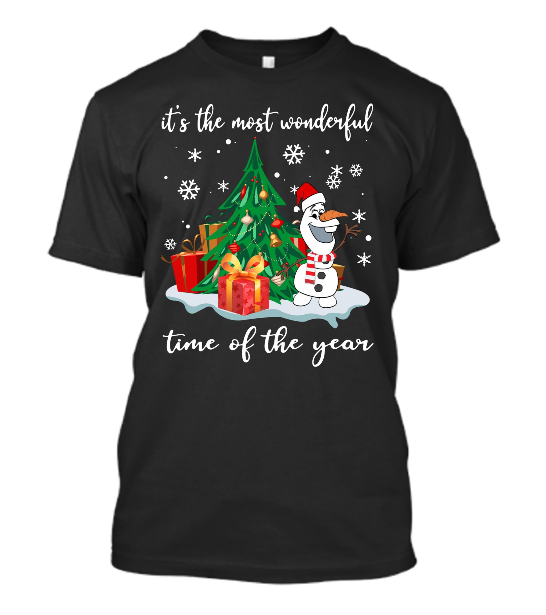 It's The Most Wonderful Time Of The Year Olaf Christmas Tree Snowman T-Shirt