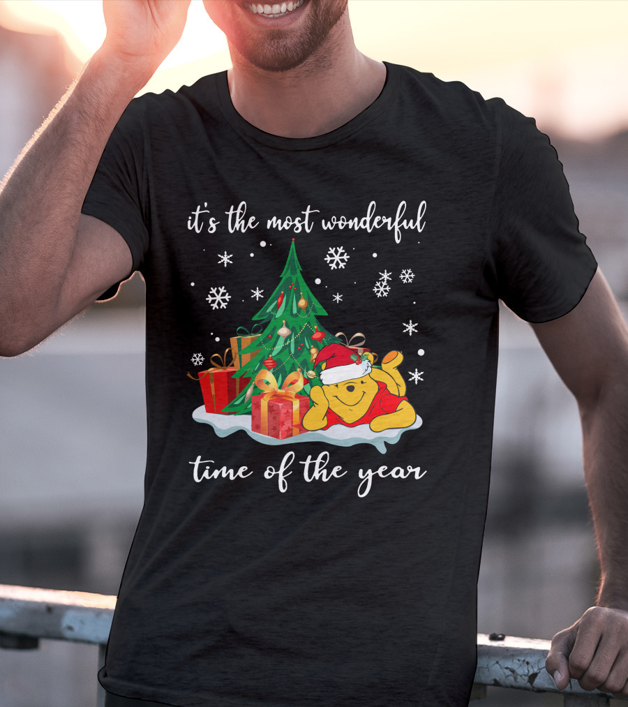 It's The Most Wonderful Time Of The Year Pooh Christmas Tree And Gifts T-Shirt