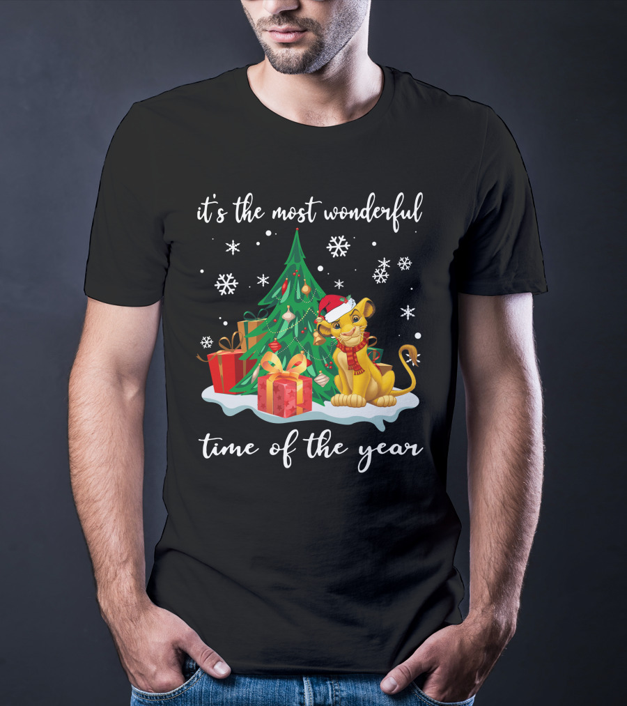 It's The Most Wonderful Time Of The Year Simba Christmas Tree And Gifts T-Shirt
