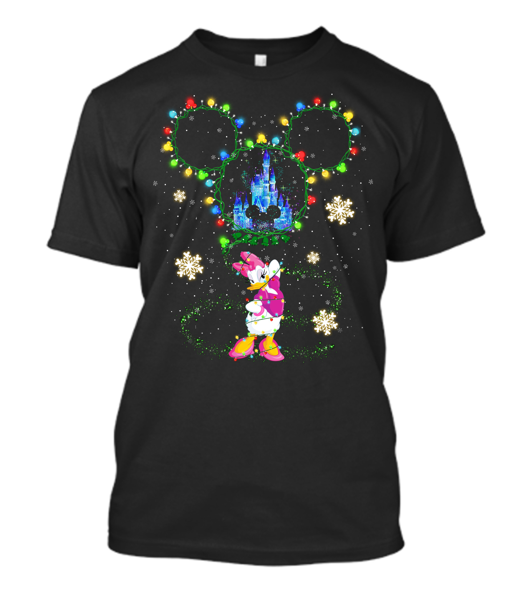 Daisy Christmas Lights Castle Mickey Ears Winter Wonderland T-Shirt